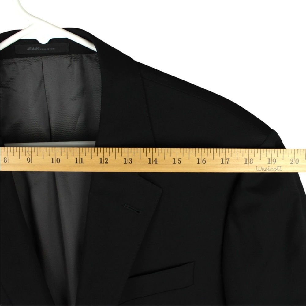 Armani Collezioni G Line Natural Stretch Wool Sports Coat Mens 56 Black EUC - Picture 13 of 13
